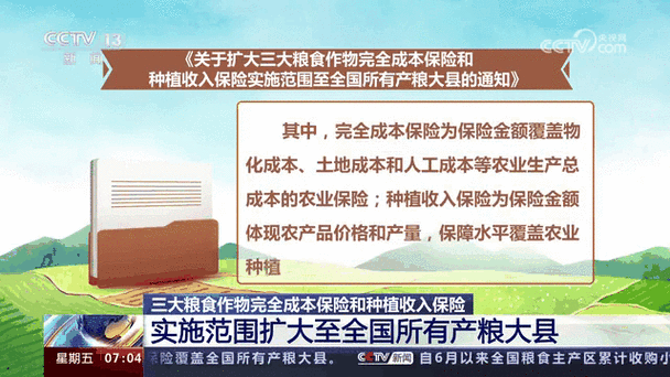 三大粮食作物农业保险扩面提标 2022年实现13个粮食主产省份产粮大县全覆盖