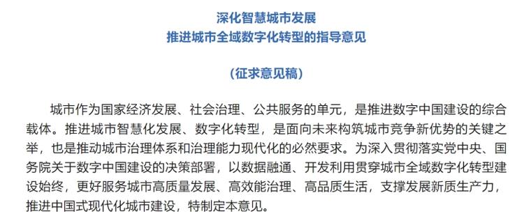 推进城市全域数字化转型