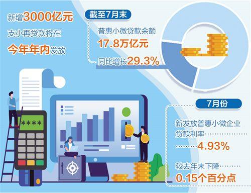 央行：新增3000亿元支小再贷款额度将在年内发放