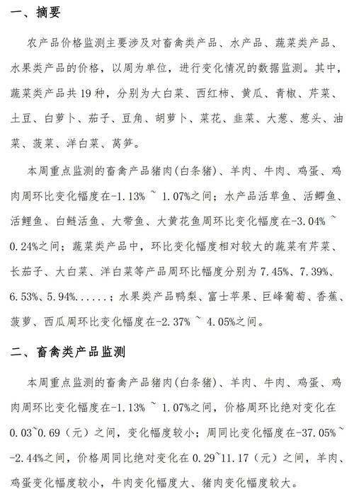 商务部：上周食用农产品价格小幅回落 猪肉批发价格每公斤降1.7%