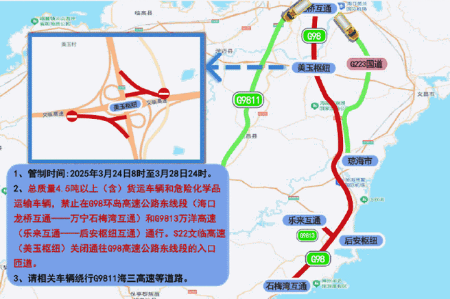 博鳌亚洲论坛年会期间 海南部分道路实施交通管制