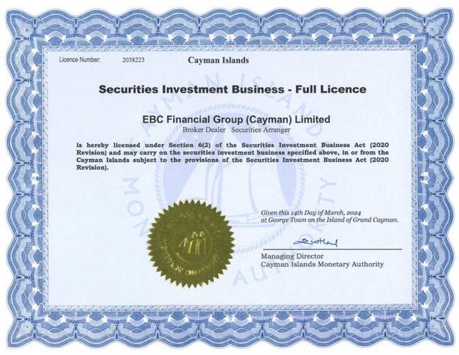 EBC集团获开曼金融监管局CIMA全监管牌照
