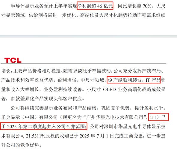 TCL科技半年报：上半年营收超802亿