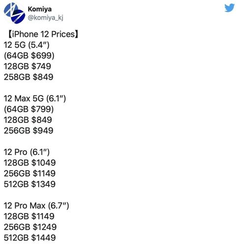 iPhone 12 终于来了 售价 699 美元起