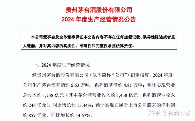 贵州茅台去年净利467亿 今年营收目标两位数增长