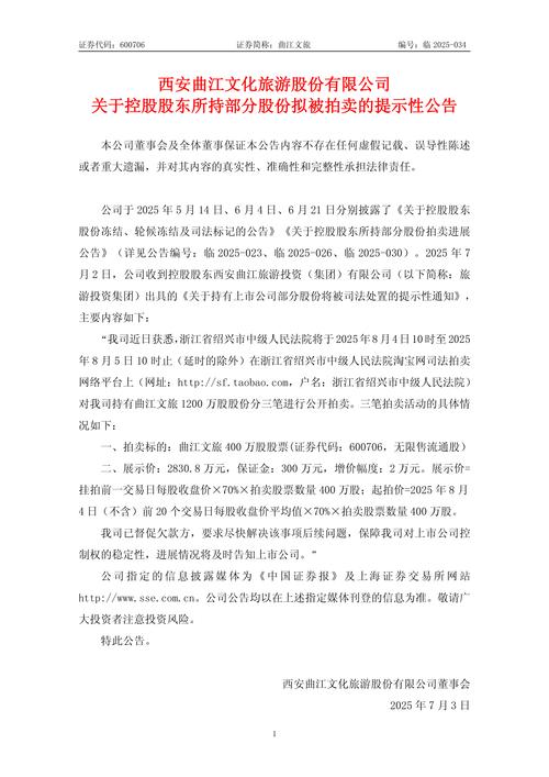陷股票回购交易纠纷 *ST中捷第三大股东股份将被拍卖